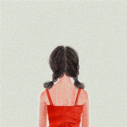 女生手绘背影头像