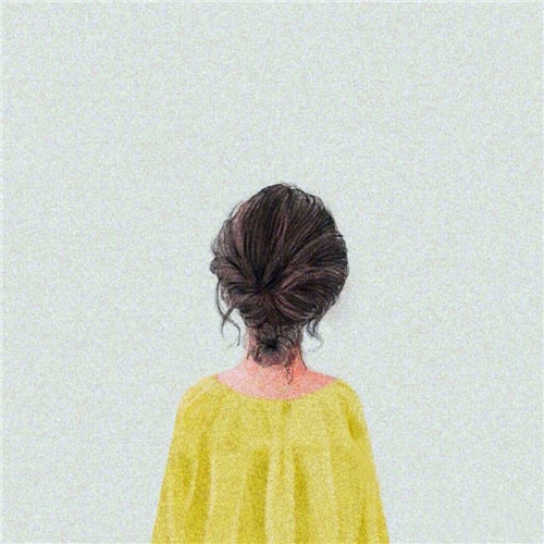 女生手绘背影头像