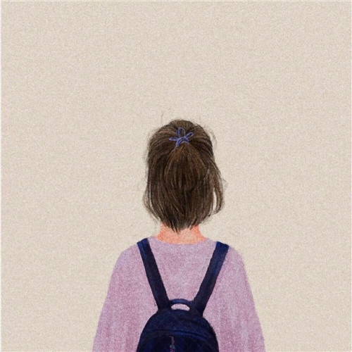 女生手绘背影头像