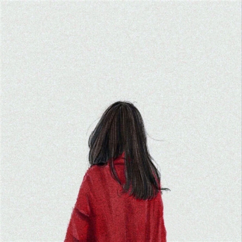 女生手绘背影头像