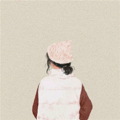 女生手绘背影头像