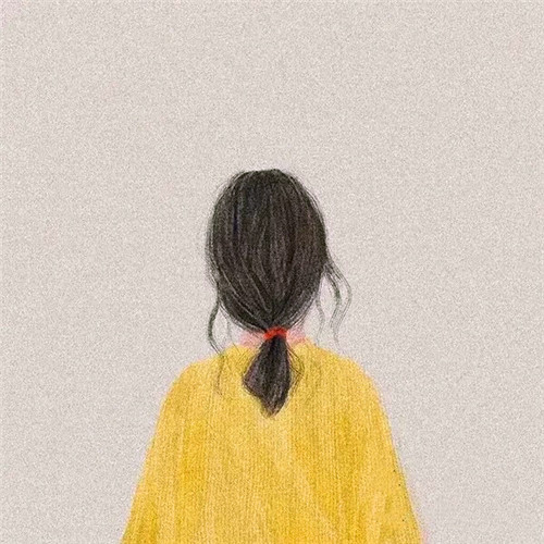 女生手绘背影头像