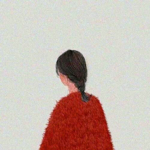 女生手绘背影头像