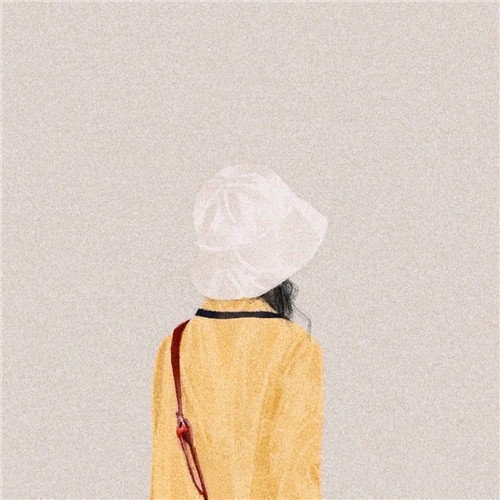 女生手绘背影头像
