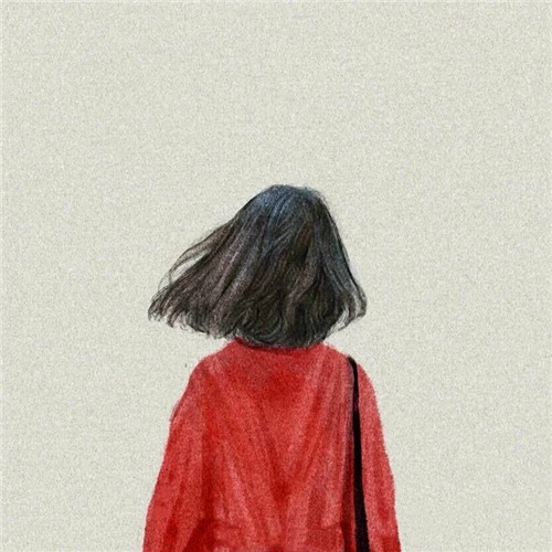 女生手绘背影头像