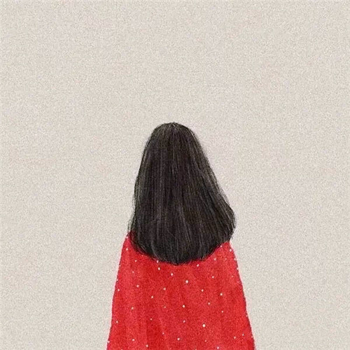 女生手绘背影头像