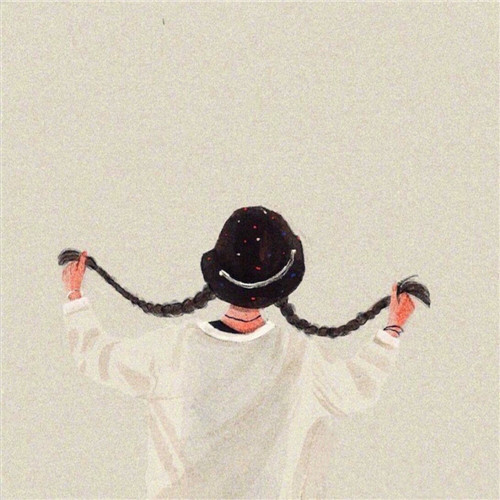 女生手绘背影头像