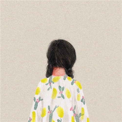 女生手绘背影头像