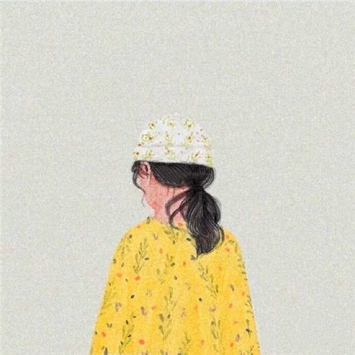 女生手绘背影头像