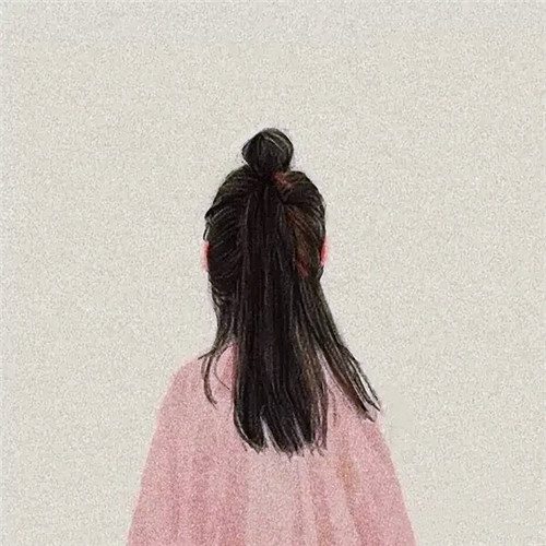 女生手绘背影头像