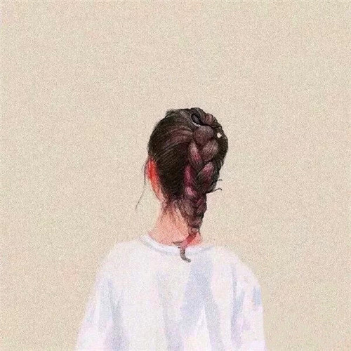女生手绘背影头像