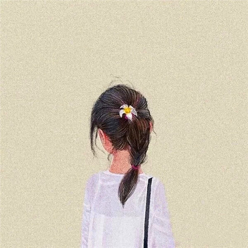 女生手绘背影头像