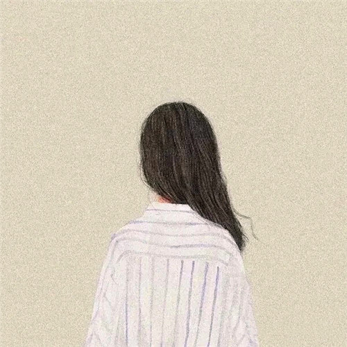女生手绘背影头像