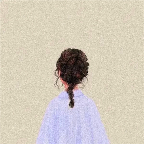 女生手绘背影头像