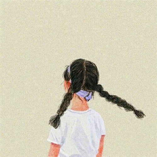 女生手绘背影头像