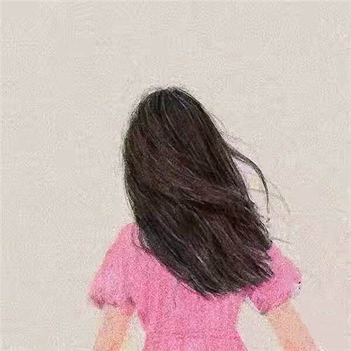 女生手绘背影头像