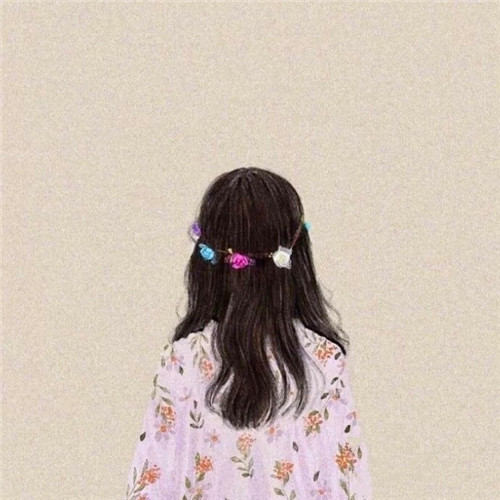 女生手绘背影头像