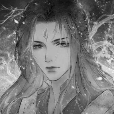 漫画古风男生头像黑白高清图片