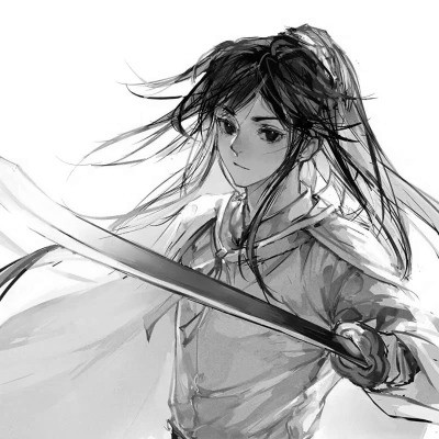 漫画古风男生头像黑白高清图片