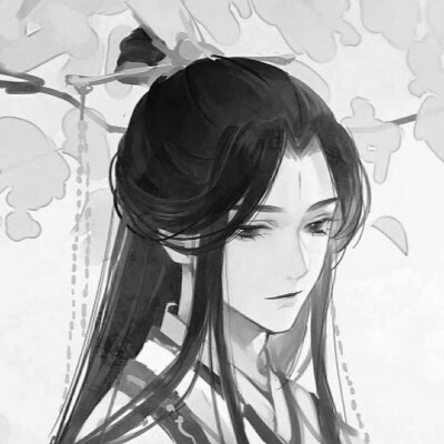 漫画古风男生头像黑白高清图片