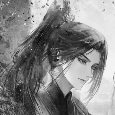 漫画古风男生头像黑白高清图片