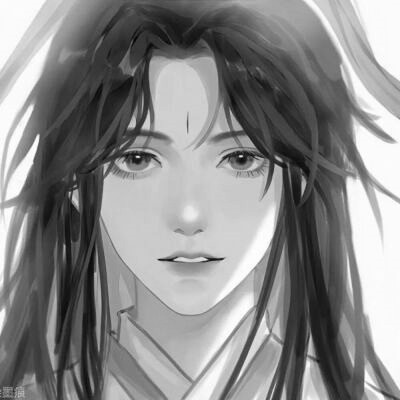 漫画古风男生头像黑白高清图片