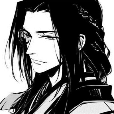 漫画古风男生头像黑白高清图片