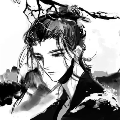侠客头像男生古风黑白图片
