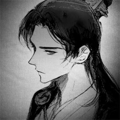 古风黑白头像男生水墨图片