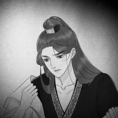 古风黑白头像男生水墨图片