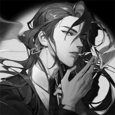 2025男生动漫黑白头像图片