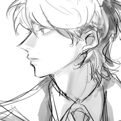 男生高冷帅气的头像黑白动漫图片