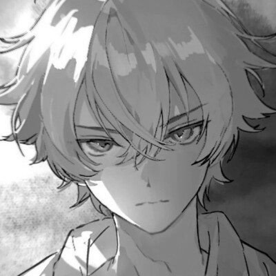 男生高冷帅气的头像黑白动漫图片