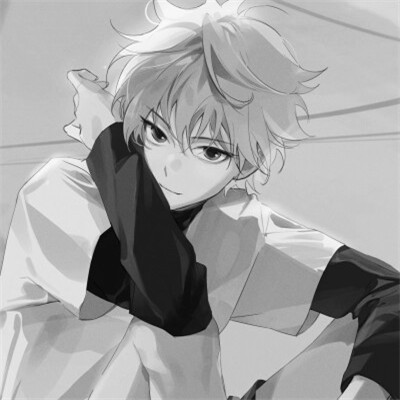 男生高冷帅气的头像黑白动漫图片