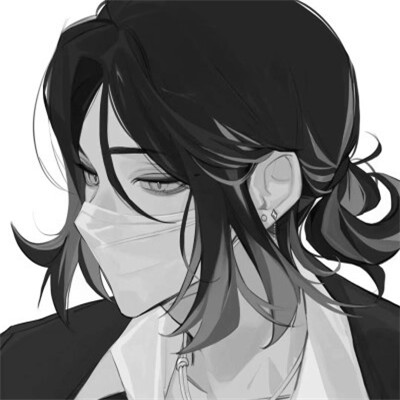 男生高冷帅气的头像黑白动漫图片