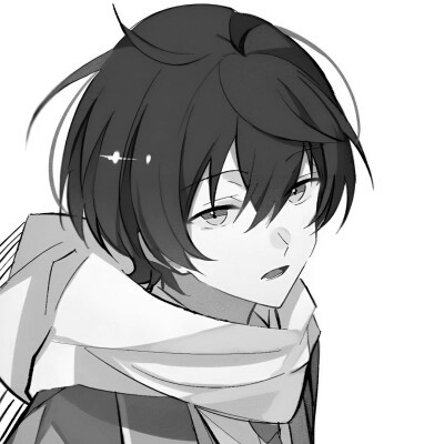 男生高冷帅气的头像黑白动漫图片