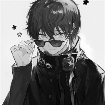 痞帅黑白动漫男头像图片