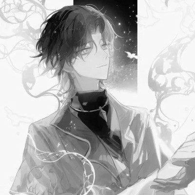 痞帅黑白动漫男头像图片