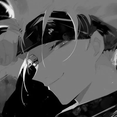 痞帅黑白动漫男头像图片
