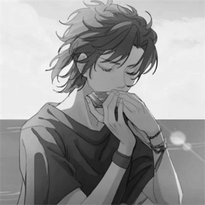 痞帅黑白动漫男头像图片