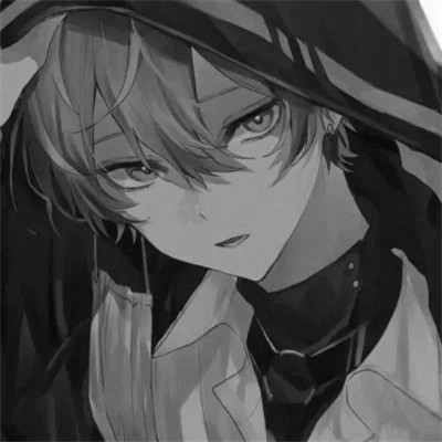痞帅黑白动漫男头像图片