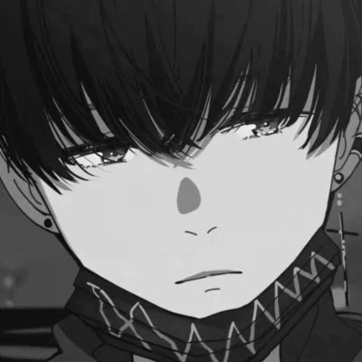 痞帅黑白动漫男头像图片