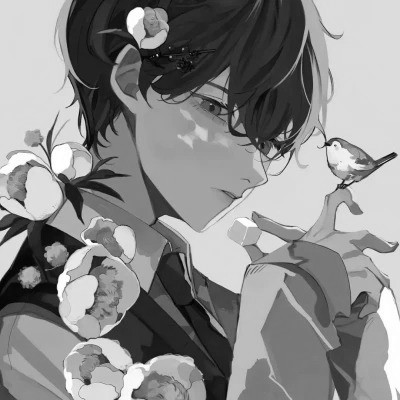 痞帅黑白动漫男头像图片