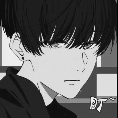 痞帅黑白动漫男头像图片