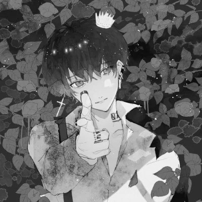痞帅黑白动漫男头像图片