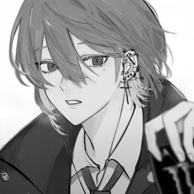 痞帅黑白动漫男头像图片