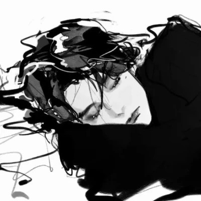 痞帅黑白动漫男头像图片