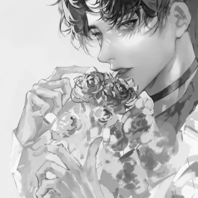 痞帅黑白动漫男头像图片