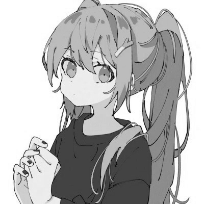 黑白动漫女头图片