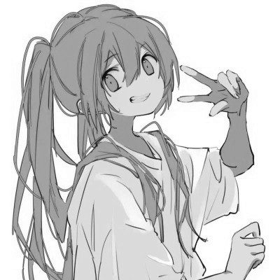 黑白动漫女头图片